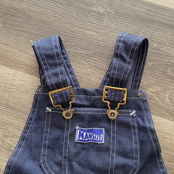 VTG 1970s Childs Blue Denim Overalls Sz 7 8 - Picture 2 of 6